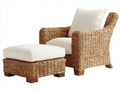 Poltrona da giardino - rattan-legno-tessuto - 92x89x95 cm - naturale-bianco - classico