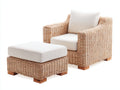Poltrona da giardino - rattan-legno-tessuto - 90x88x78 cm - naturale-bianco - mediterraneo