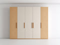 Armadio-derivato del legno-240x58x220 cm-rovere naturale-avorio-moderno