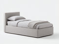 Letto singolo - tessuto-legno - 205x98x108 cm - grigio chiaro - minimalista
