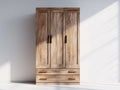 Armadio-derivato del legno-145x58x206 cm-rovere naturale-rustico moderno