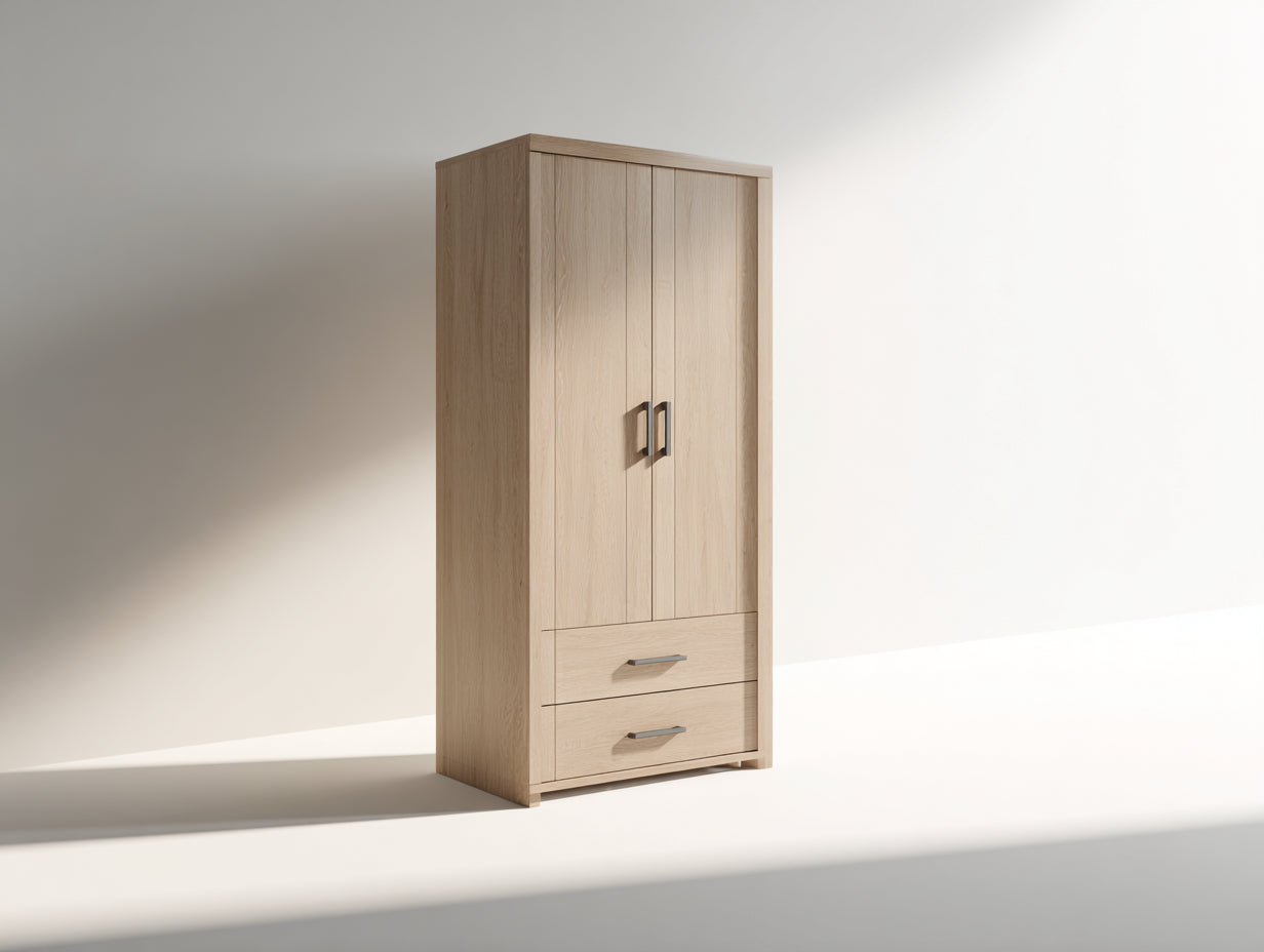 Armadio-derivato del legno-120x55x198 cm-rovere chiaro-moderno
