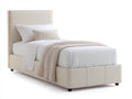 Letto singolo - tessuto-legno-metallo - 207x99x124 cm - beige chiaro - classico moderno