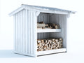 Portalegna - legno - 118x58x142 cm - bianco - rustico