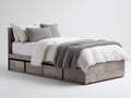 Letto singolo contenitore - legno - 207x101x96 cm - grigio rovere - rustico moderno