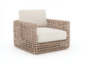 Poltrona da giardino - rattan-legno-tessuto - 96x91x76 cm - naturale-beige - contemporaneo