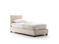 Letto singolo - tessuto-legno - 204x97x103 cm - beige chiaro - minimalista