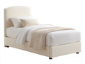 Letto singolo - tessuto-legno-metallo - 208x99x116 cm - crema - classico moderno
