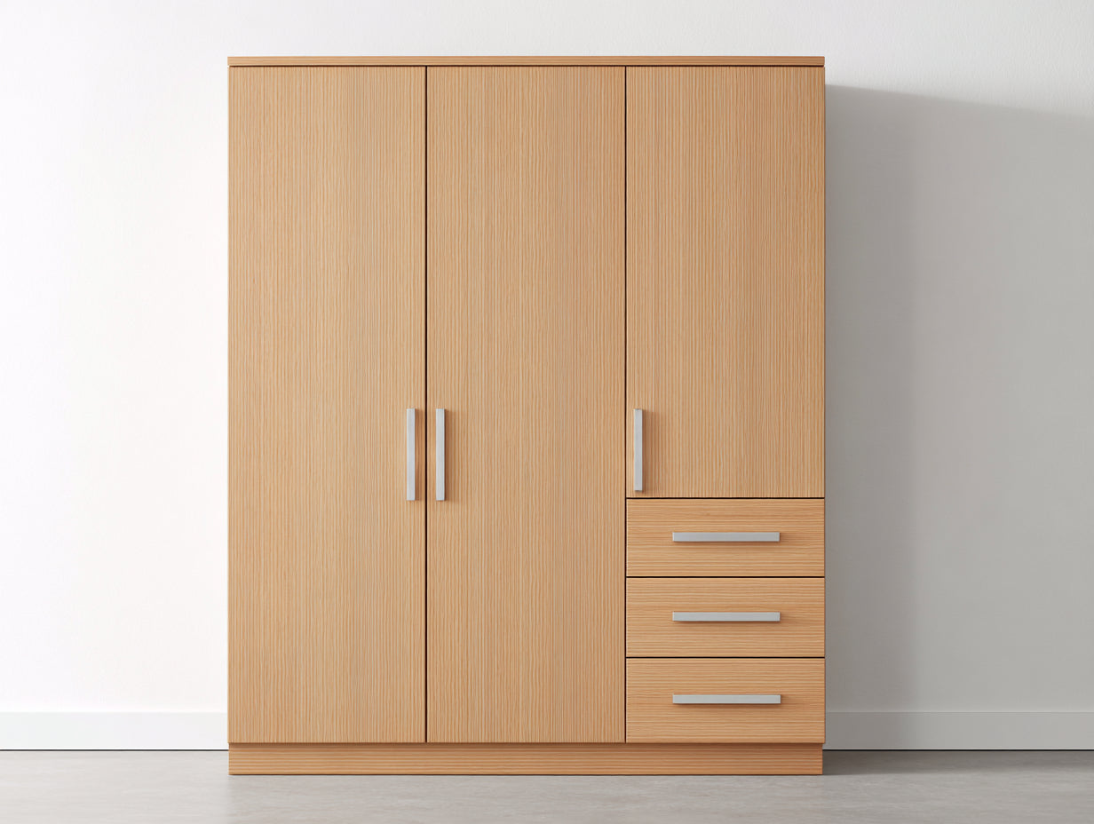 Armadio-derivato del legno-168x57x202 cm-rovere chiaro-moderno